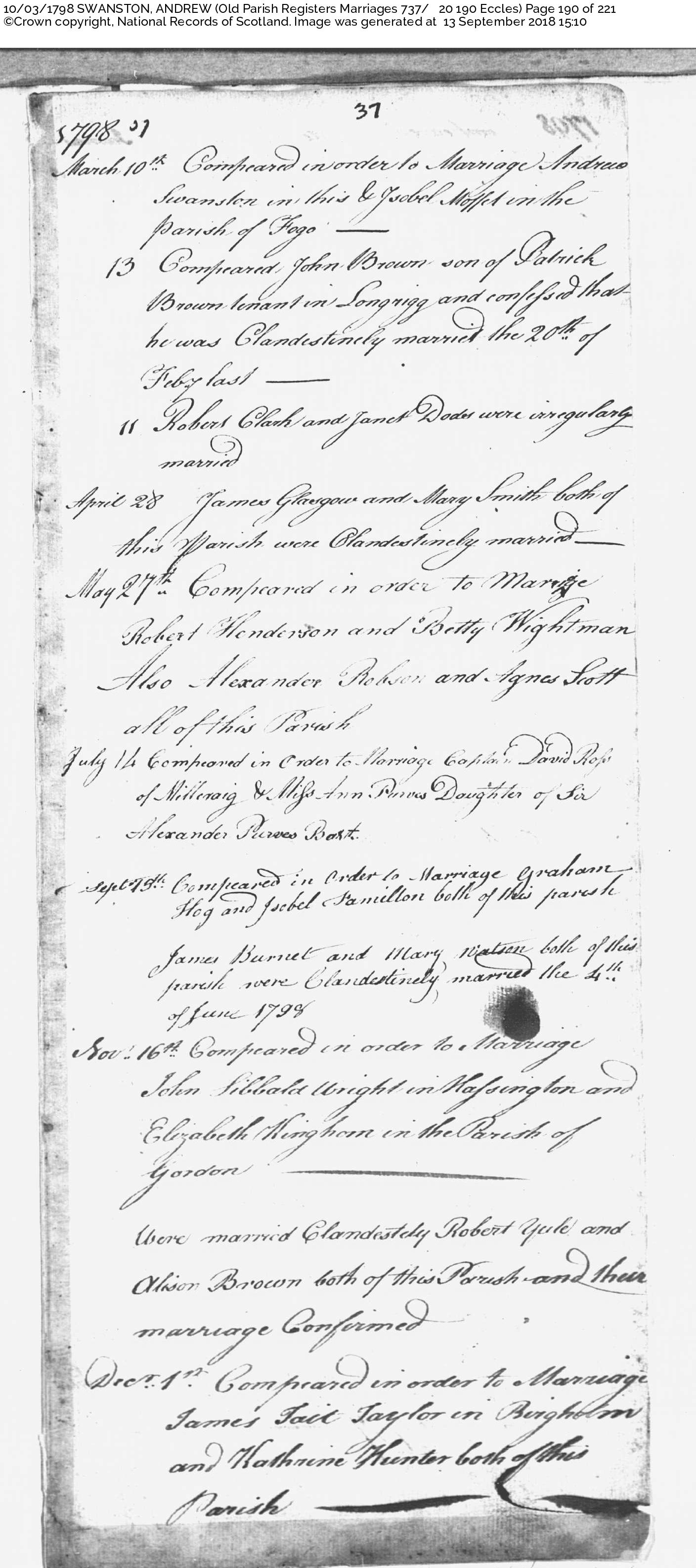 Marriage Andrew Swanston, March 10, 1798, Linked To: <a href='profiles/i5565.html' >Andrew Swanston 🧬</a>